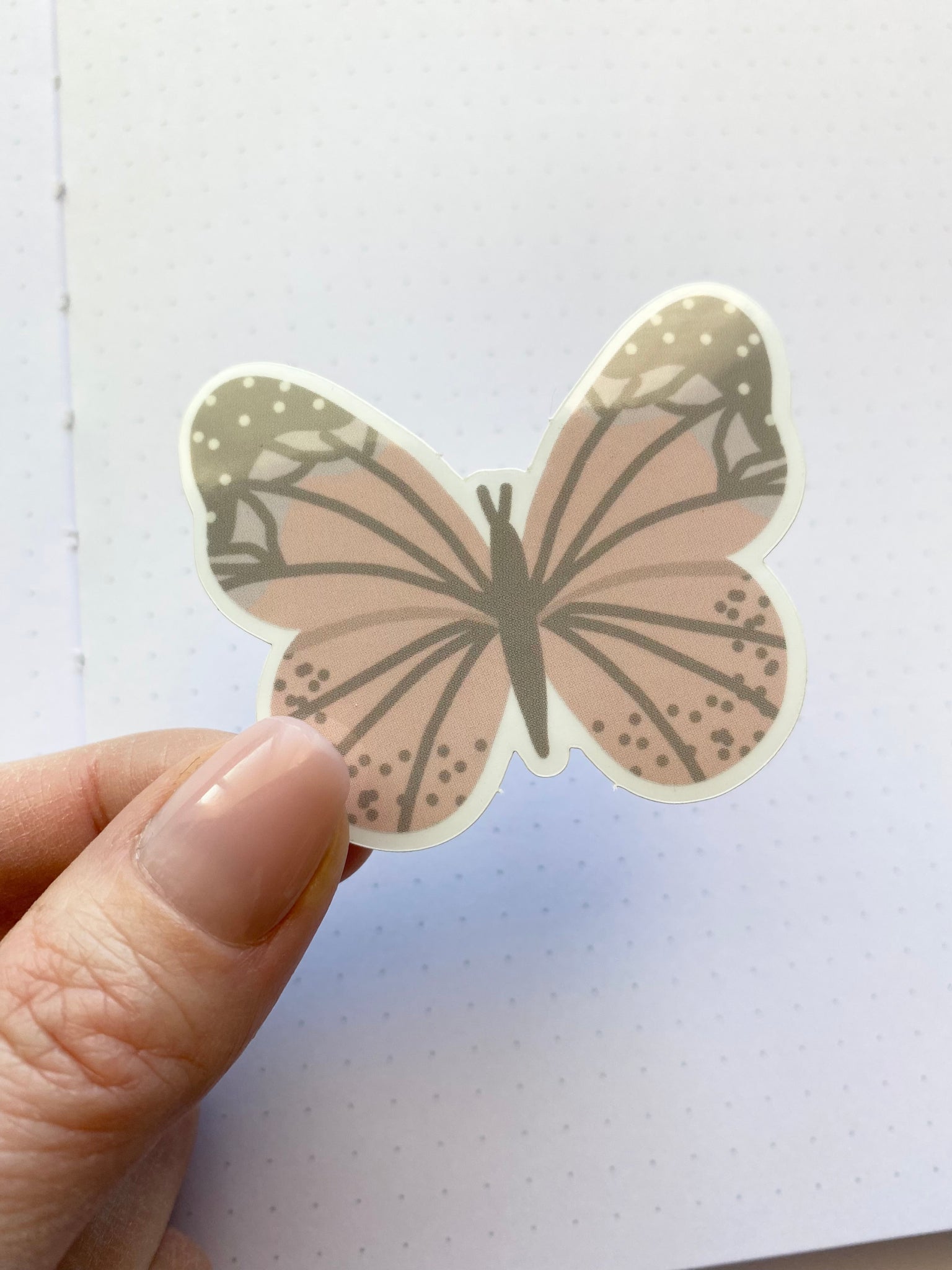 Vintage Butterfly-CLEAR Weatherproof Vinyl Sticker